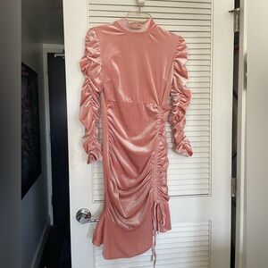 Sexy Bodycon Long Sleeve Ruched Ruffle Turtleneck Party Dress